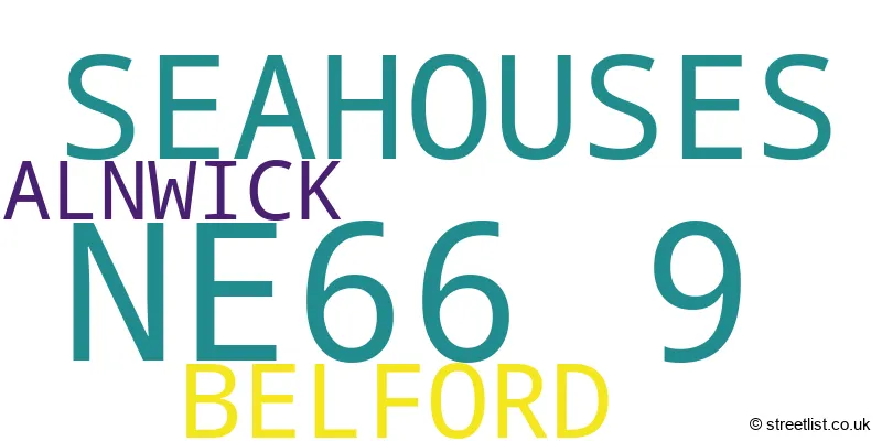 A word cloud for the NE66 9 postcode